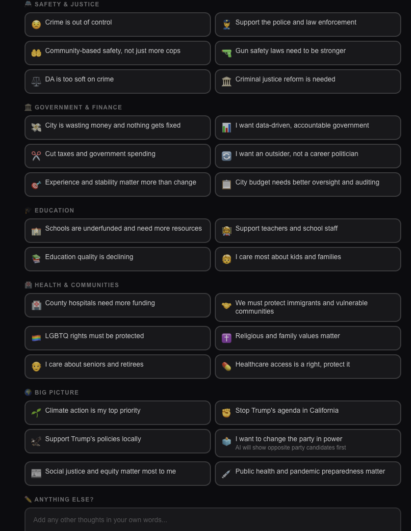 Concerns page — Safety through Big Picture